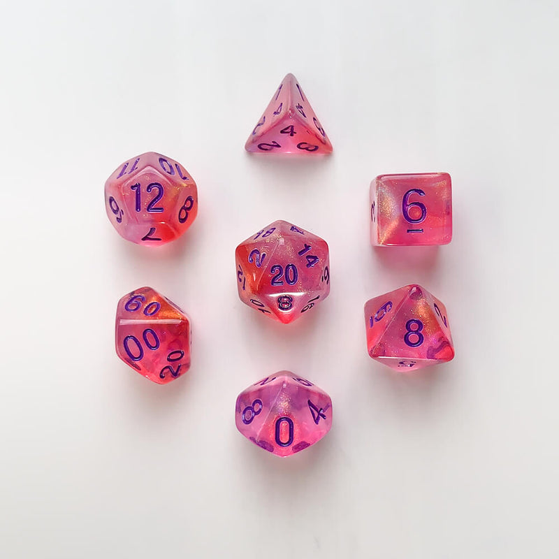 Dice 7-set Forest (16mm) Cheshire / Dark Blue