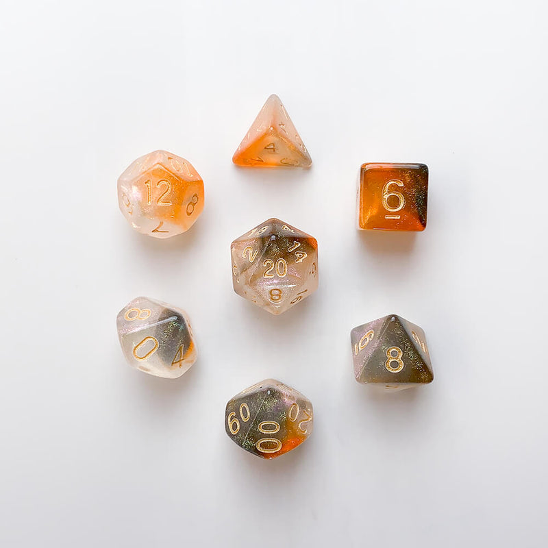 Dice 7-set Galaxy (16mm) Rising Nebula / Gold