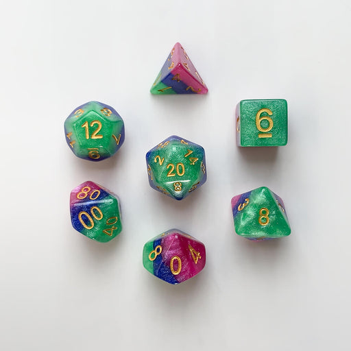 Dice 7-set Village (16mm) Jester's Gambit / Gold