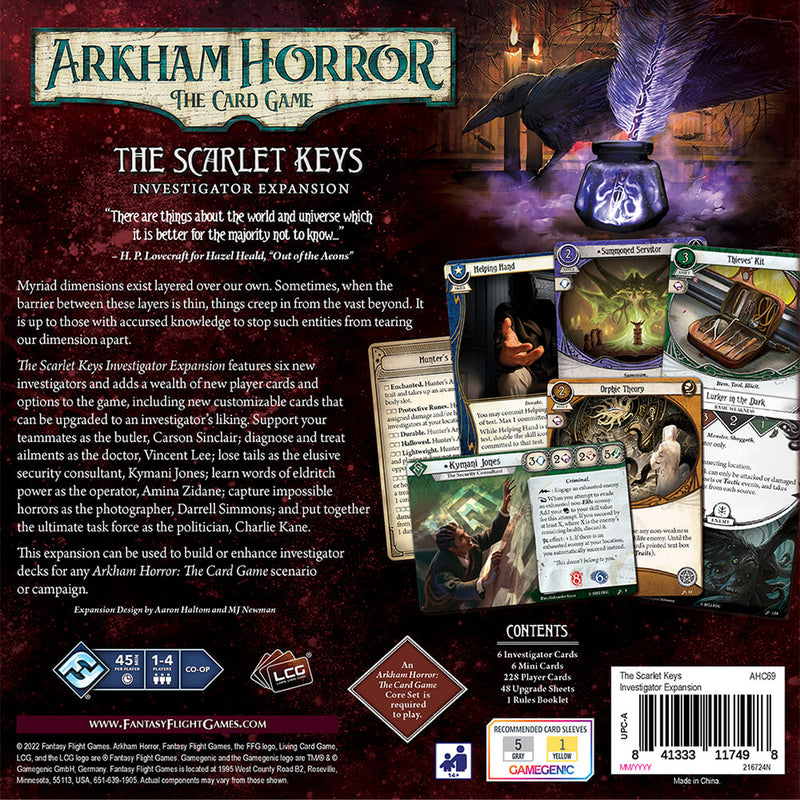 Arkham Horror LCG Expansion Investigator : The Scarlet Keys