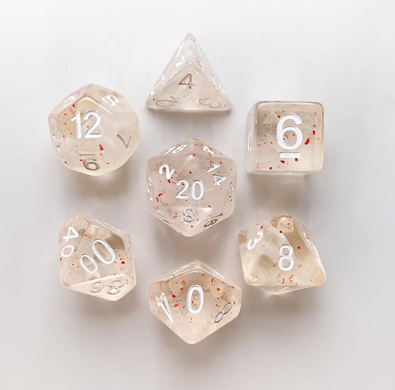 Dice 7-set Forest (16mm) Blossom Snowfall / White