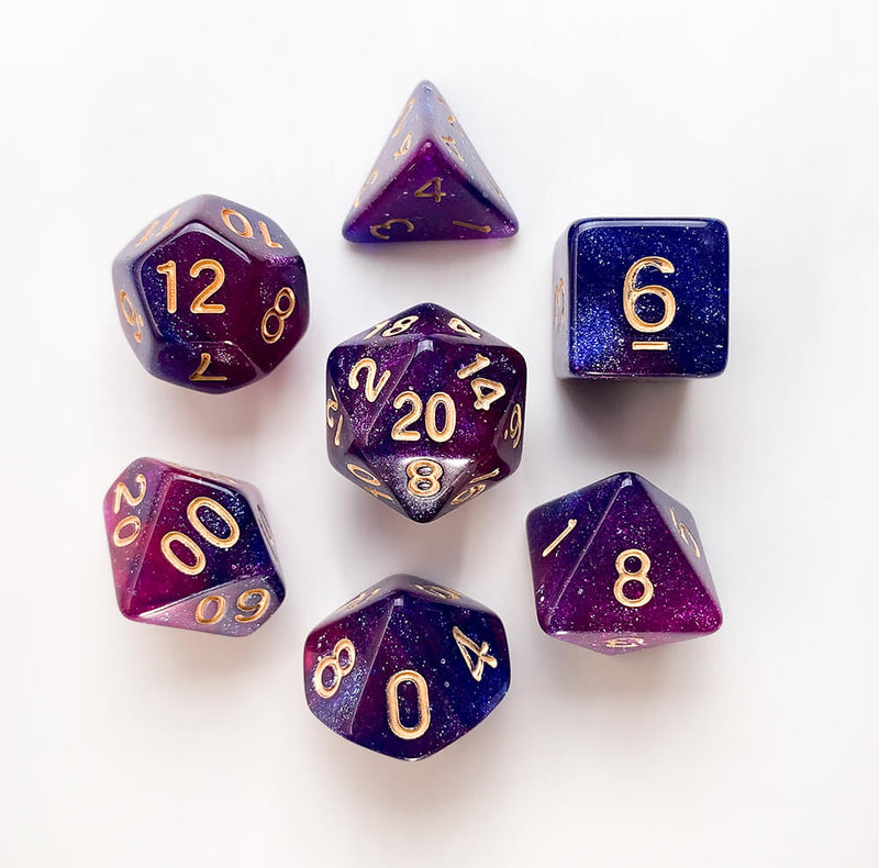 Dice 7-set Galaxy (16mm) Thousand Stars