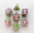 Dice 7-set Forest (16mm) Rose Bud / White