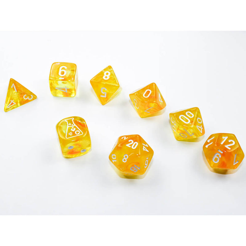 Dice 7-set Lab Borealis (16mm) 30053 Canary / White