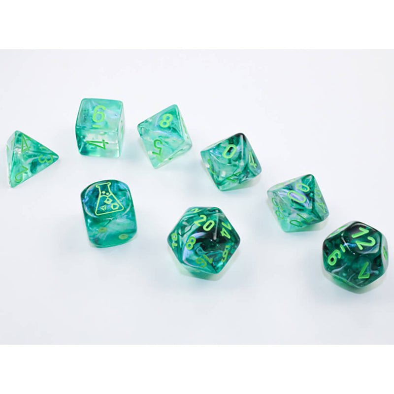 Dice 7-set Lab Borealis (16mm) 30054 Kelp / Green