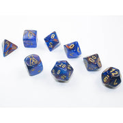 Dice 7-set Lab Lustrous (16mm) 30055 Azurite / Gold
