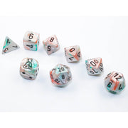 Dice 7-set Lab Lustrous (16mm) 30056 Sea Shell / Black