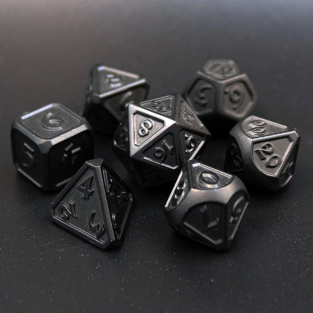 Dice 7-set Metal Mythica (16mm) Absolute Midnight