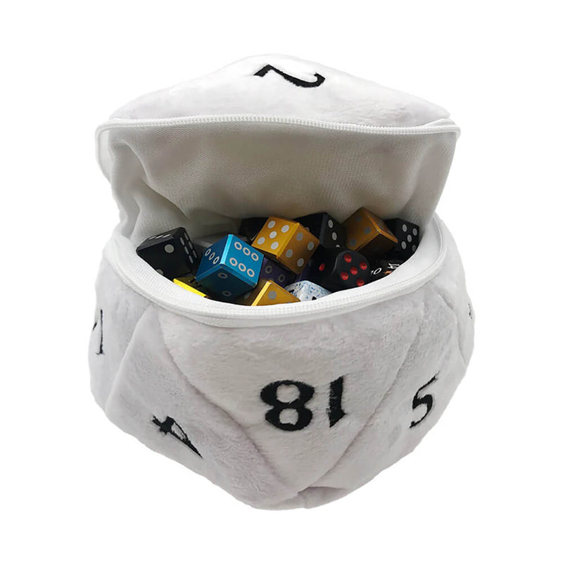 Dice Bag Plush d20 (6x6x6in) White