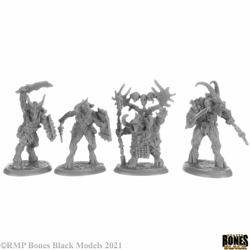 Mini - Reaper Bones Black 44152 Beastmen (4ct) — Twenty Sided