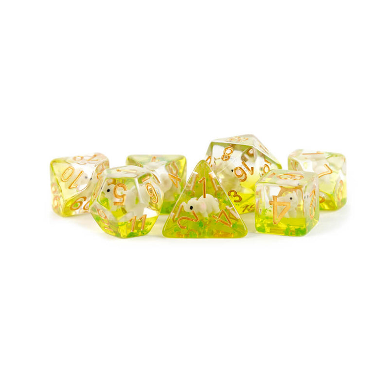 Dice 7-set (16mm) Elephant / Gold