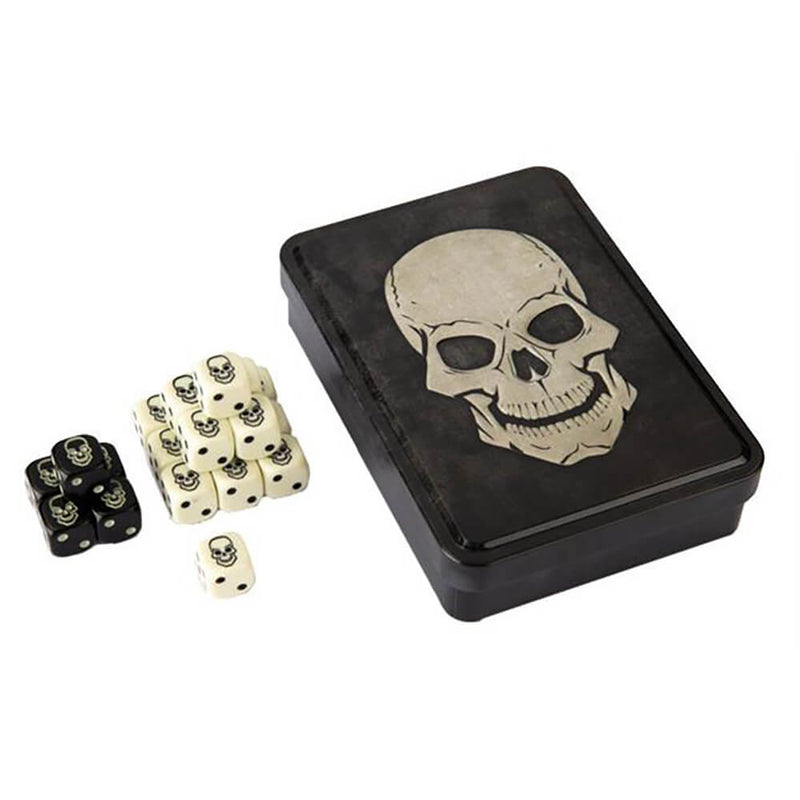Dice 20d6 Skull (16mm) White / Black, Black / White