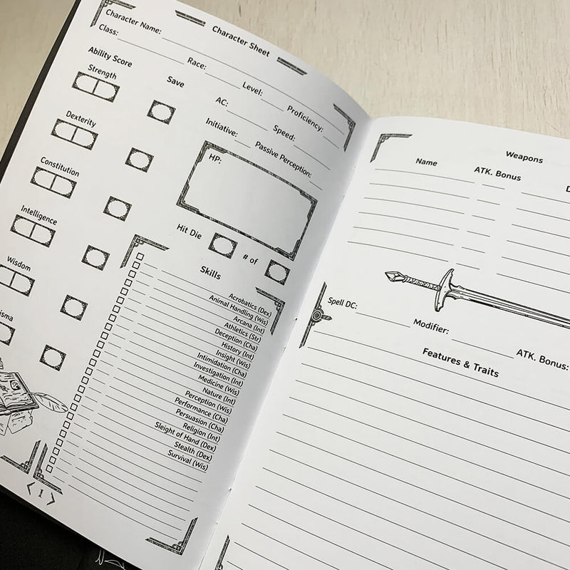 Journal Dungeon Notes : Player (3ct) Black