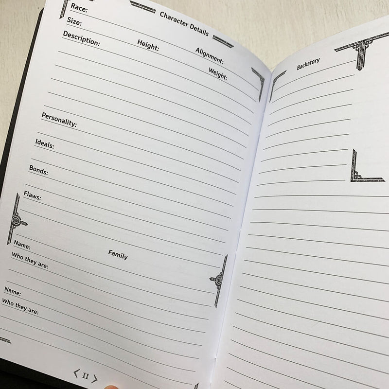 Journal Dungeon Notes : Player (3ct) Black