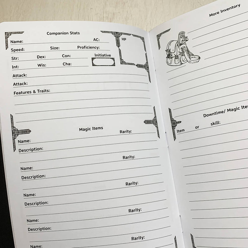 Journal Dungeon Notes : Player (3ct) Black