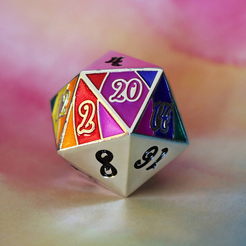 Dice Dire d20 Metal (25mm) Rainbow Horizon Pobodys Nerfect