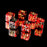 Dice Set 6d6 MTG Counters +1/+1 (16mm) Red Black / Gold