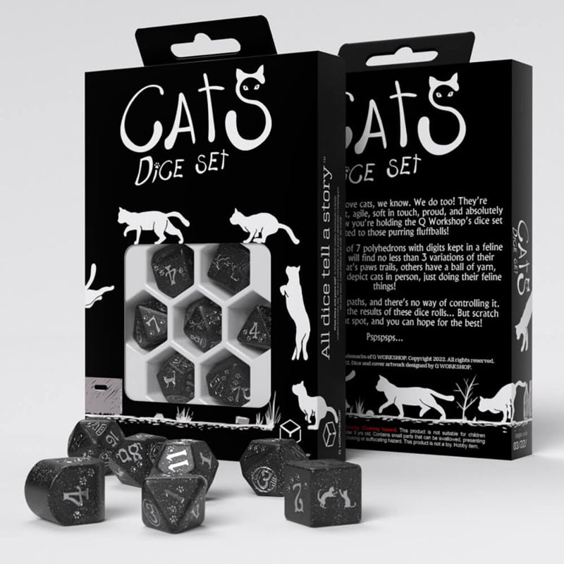 Dice 7-set Cats (16mm) Waffle