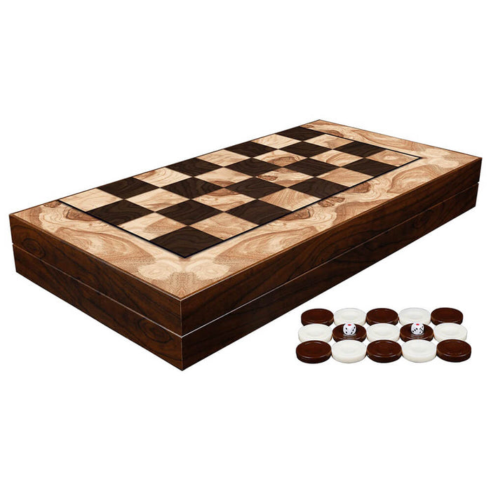 Backgammon, Checkers (15in) Folding Ashwood