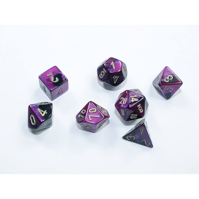 Dice 7-set Mini Gemini (10mm) 20640 Black Purple / Gold