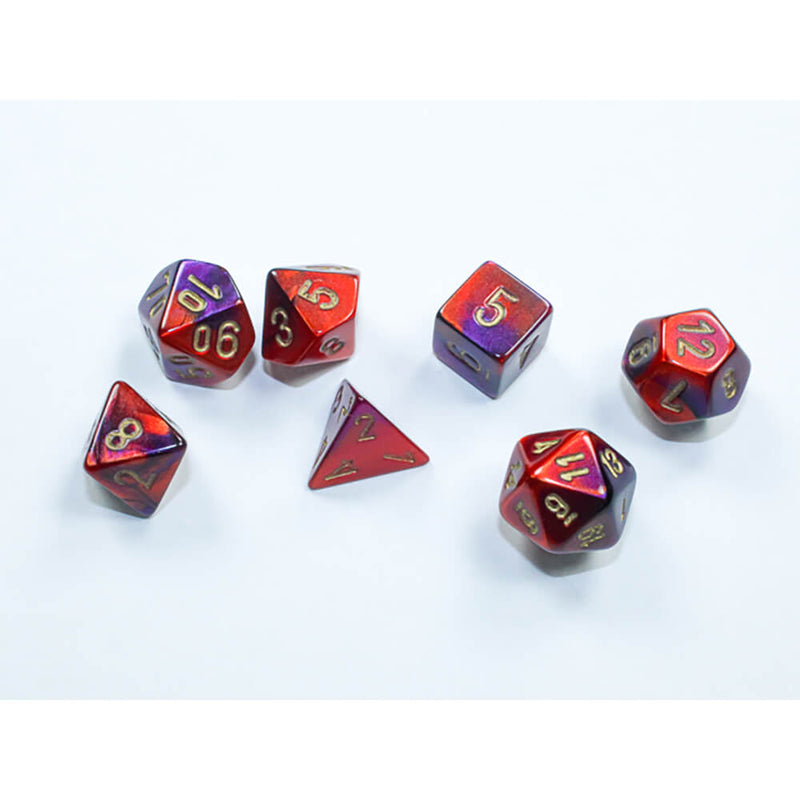 Dice 7-set Mini Gemini (10mm) 20626 Purple Red / Gold