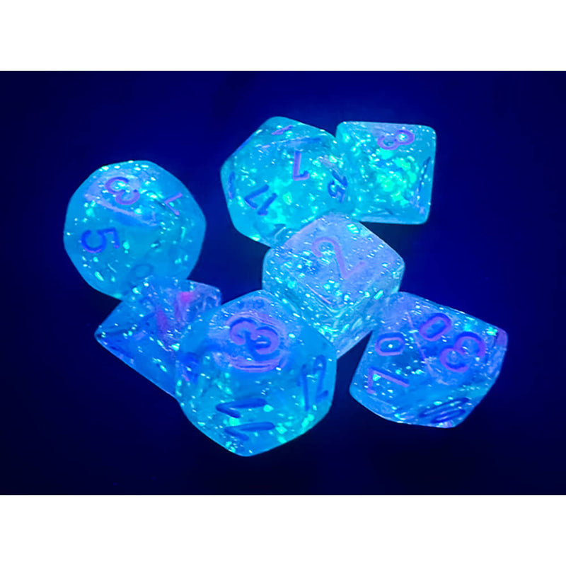 Dice 7-set Mini Nebula (10mm) 20545 Wisteria / White