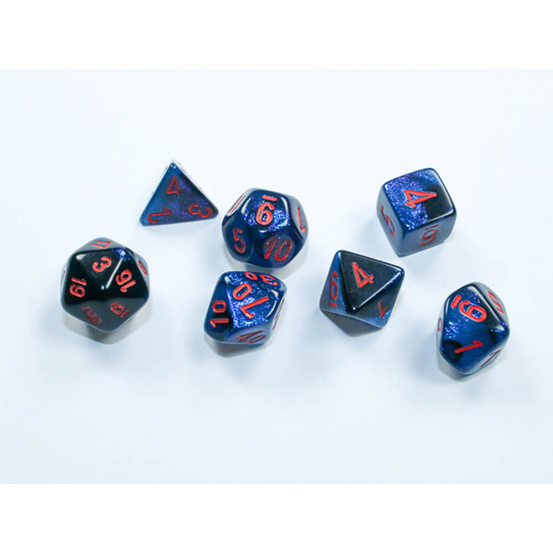 Dice 7-set Mini Gemini (10mm) 20658 Black Starlight / Red