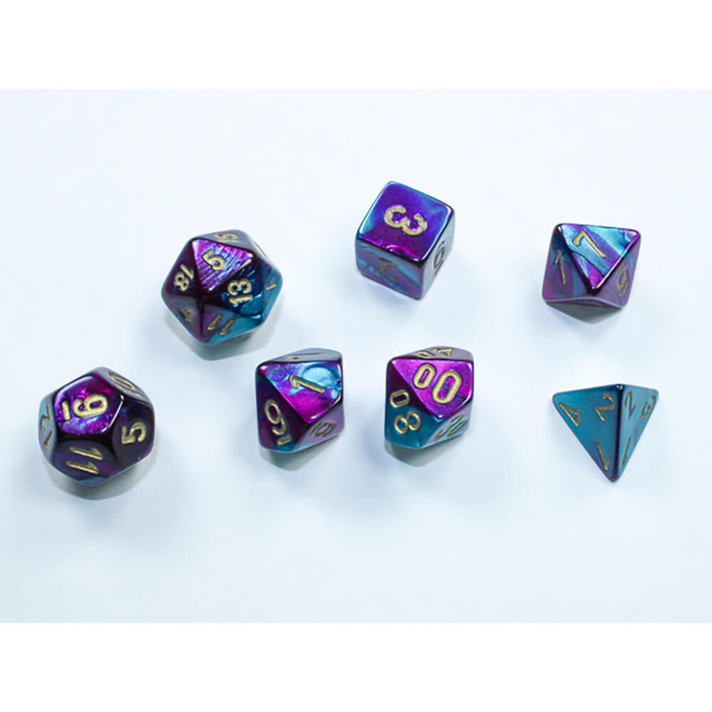 Dice 7-set Mini Gemini (10mm) 20649 Purple Teal / Gold