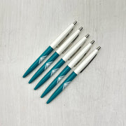 Twenty Sided Retro Pens (5ct) Teal / White