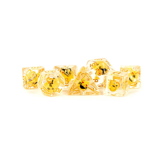 Dice 7-set Resin (16mm) Cat / Gold