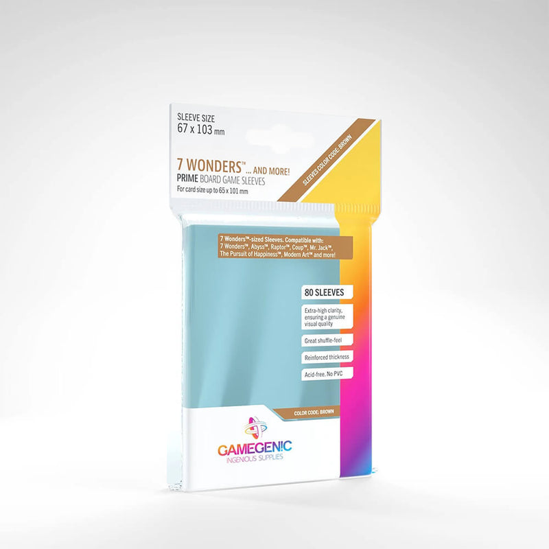 Sleeves Gamegenic 7 Wonders (Brown 67x103mm 80ct) Clear