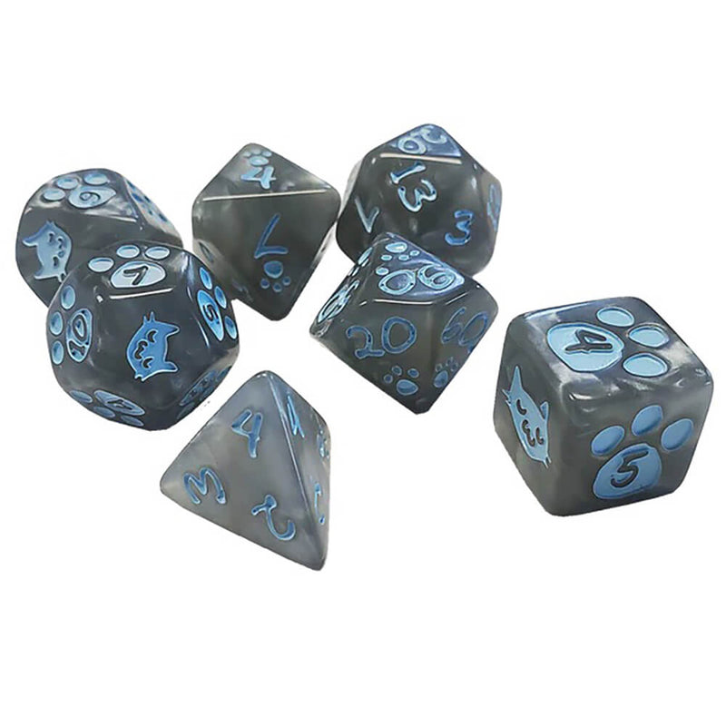 Dice 7-set Kitten (16mm) Gray / Light Blue