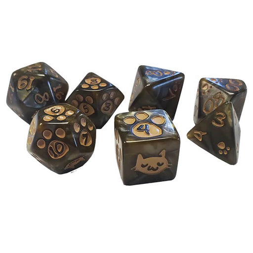 Dice 7-set Kitten (16mm) Brown / Tan