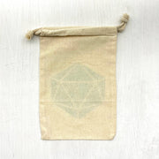 Dice Bag (6x9in) Canvas / 20sided Logo Teal
