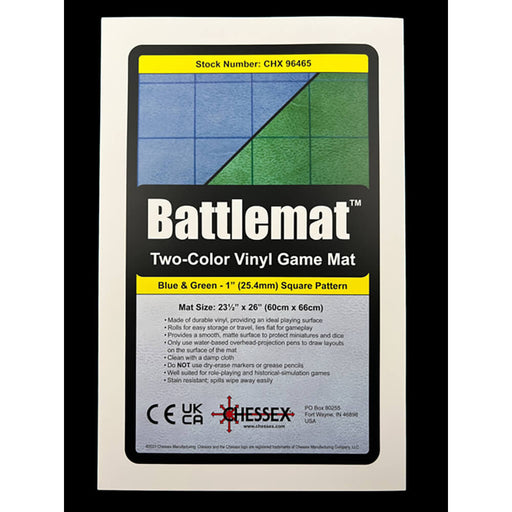 Battlemap Chessex (23x26in) Reversible 1 inch Squ Blue / Green