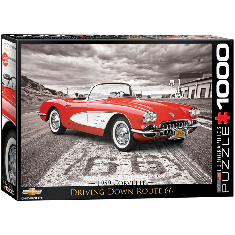 Puzzle (1000pc) American Car Classics : 1959 Corvette Route 66