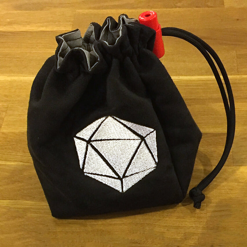 Dice Bag (4x4x6in) 20sided Logo : Black / White
