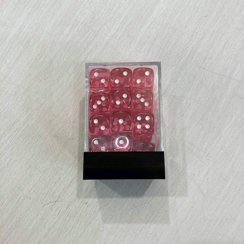 Dice Set 36d6 Translucent (12mm) 23814 Pink / White