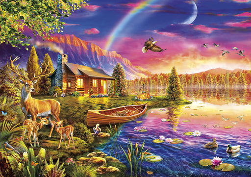 Puzzle (300pc) Large Pieces : Lakeside Cabin