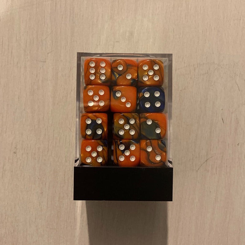 Dice Set 36d6 Gemini (12mm) 26852 Blue-Orange / White