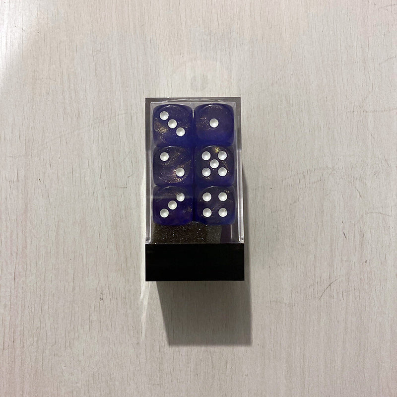Dice Set 12d6 Borealis (16mm) 27607 Purple / White