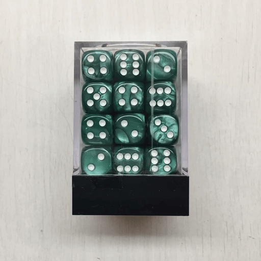 Dice Set 36d6 Deluxe Marbleized (12mm) Green / White