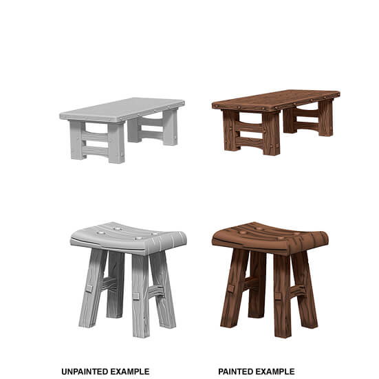 Mini - Deep Cuts : Wooden Table & Stools