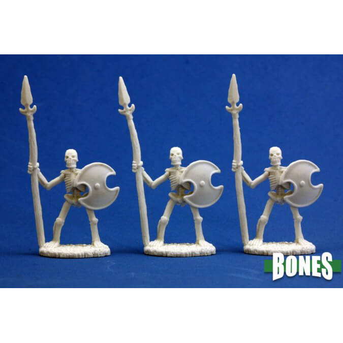 Mini - Reaper Bones 77001 Skeletal Spearmen (3ct)