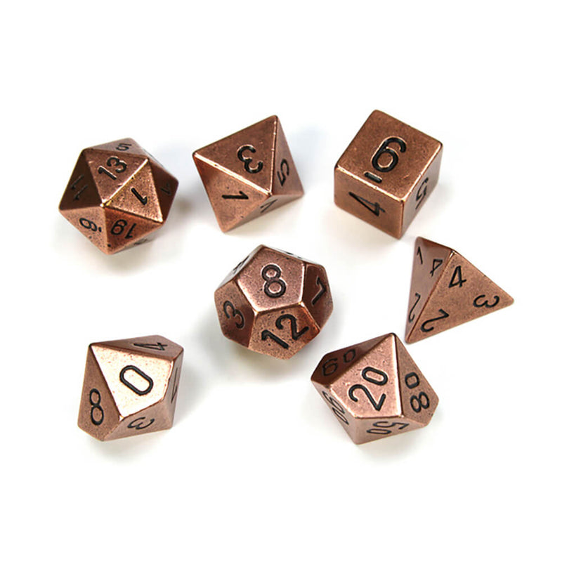 Dice 7-set Metal (16mm) 27024 Copper / Black