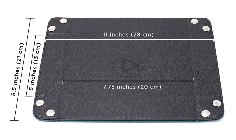 Dice Tray (8x11in) Leather Black / Velvet Green