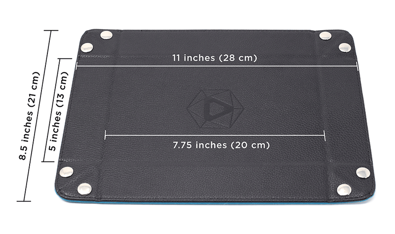 Dice Tray (8x11in) Leather Black / Velvet Pink