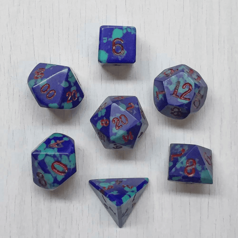 Dice 7-set Dwarven Stones (12mm) Azurite