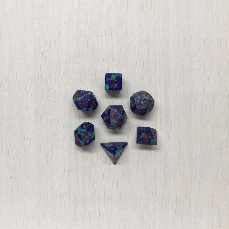 Dice 7-set Dwarven Stones (12mm) Azurite