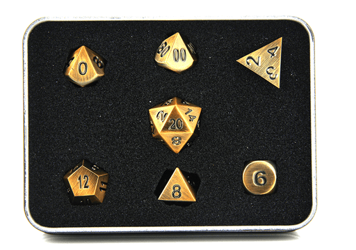 Dice 7-set Metal Classic (16mm) Battleworn Bronze